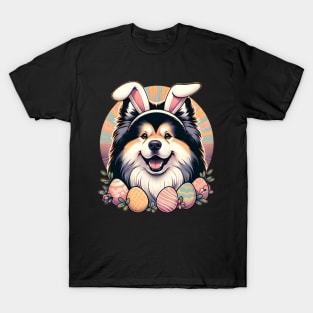 Swedish Lapphund Enjoys Easter with Bunny Ears T-Shirt